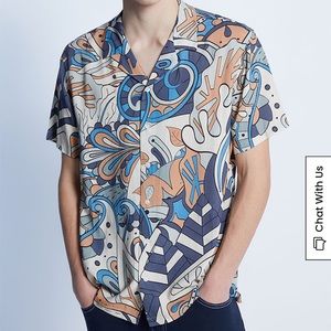 Men’s - Abstract Button Down Shirt